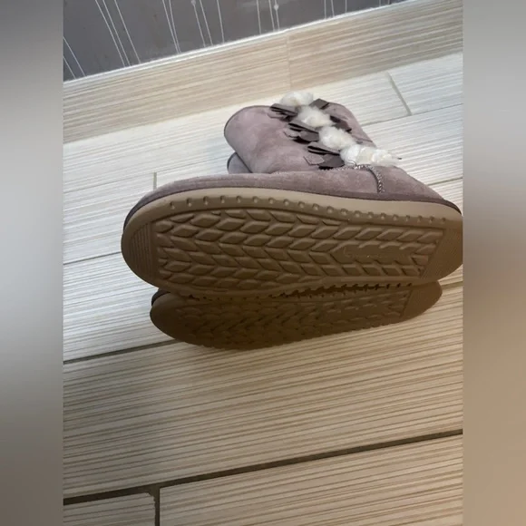 KOOLABURRA BY UGG VICTORIA TALL CINDER SUEDE FUR WOMEN'S BOOTS SIZE US 10 - Picture 9 of 10